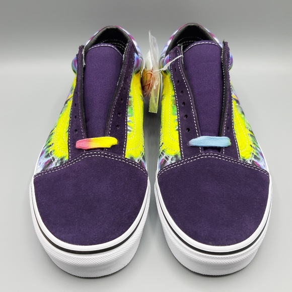 NEW Vans Old Skool Tie Dye Mysterioso Purple Suede True White Men's Size 9 - Picture 6 of 11